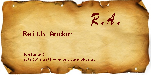Reith Andor névjegykártya