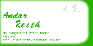 andor reith business card